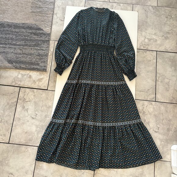 MAX STUDIO L Women's Crepe Tiered Long Sleeve Maxi Dress - Picture 3 of 7